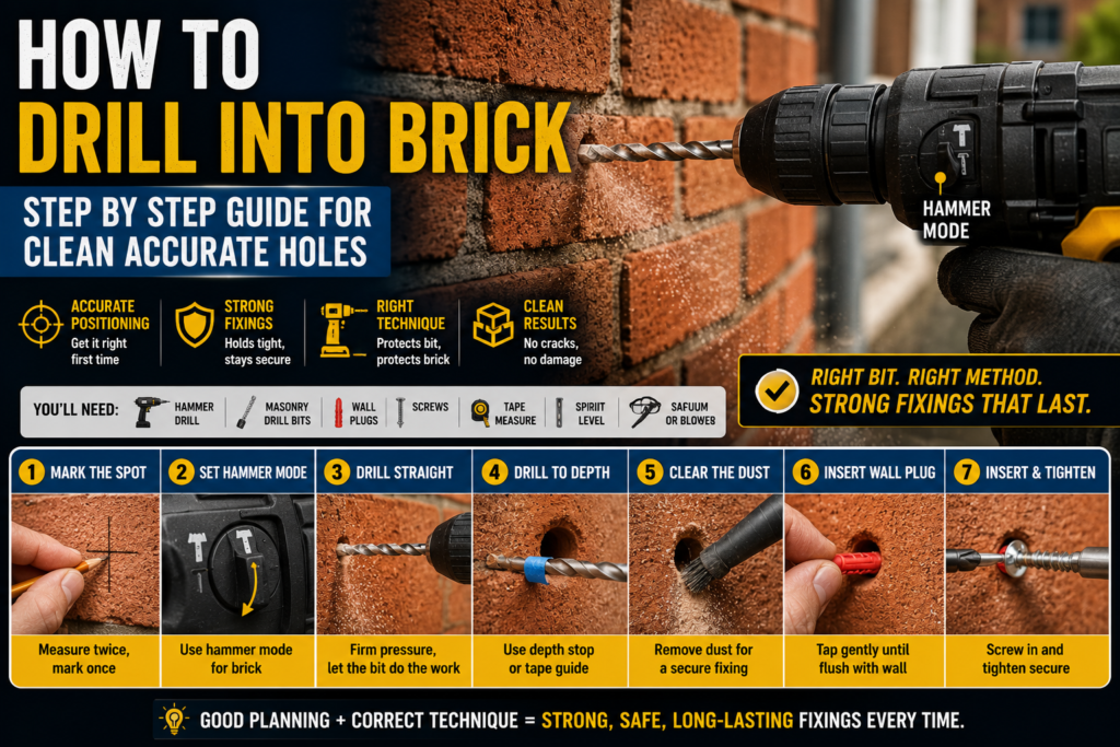 How to drill into brick