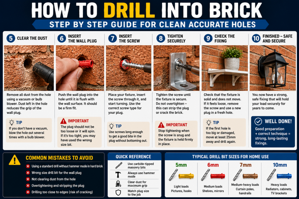 drilling into brick step by step