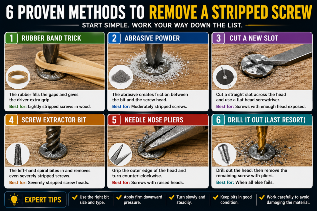 6 ways to remove a stripped screw